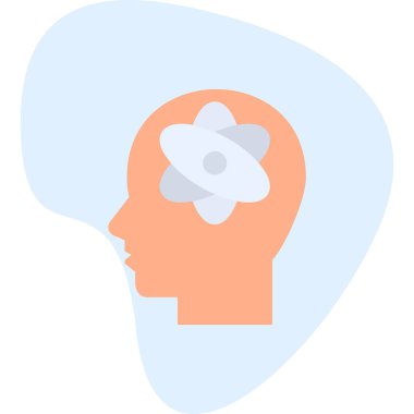 İnsan beyni simgesi, basit vektör çizimi 