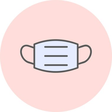 Tıbbi maske ikonu, düz stil. vektör illüstrasyonu 