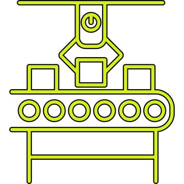 Üretim süreci simgesi, vektör illüstrasyonu basit tasarım