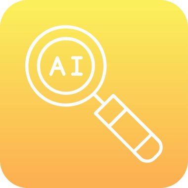 Ai Arama Web simgesi, vektör illüstrasyonu 