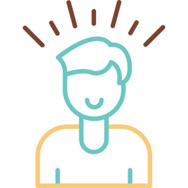 Kendine güvenen adam. Web simgesi basit illüstrasyon