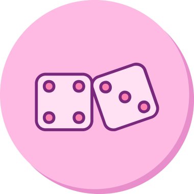 oyun zarları simgesi, vektör illüstrasyonu 