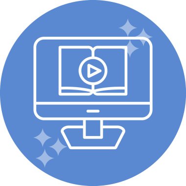 Video dersi için. Web simgesi basit illüstrasyon
