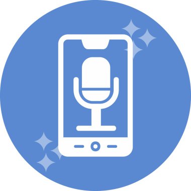 Telefon Kaydı, mikrofon ikonu vektör çizimi