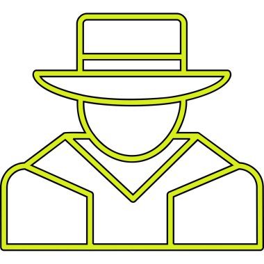 Şapkalı adam. Web simgesi basit illüstrasyon