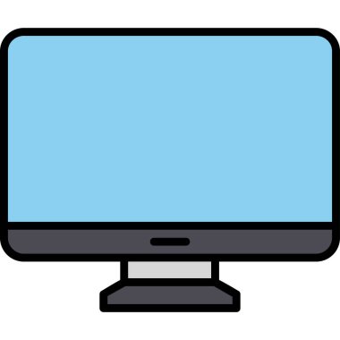 Bilgisayar monitörü. Web simgesi basit illüstrasyon 