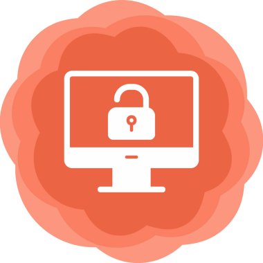 Güvenli olmayan bilgisayar vektör simgesi modern basit illüstrasyon