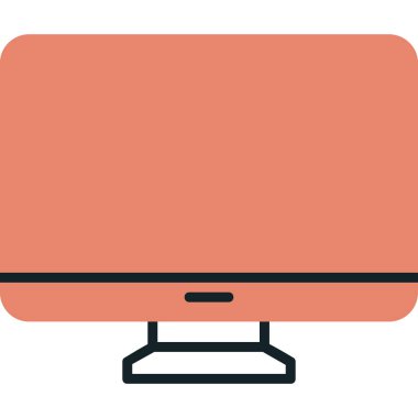 Bilgisayar monitörü. Web simgesi basit illüstrasyon 