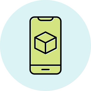 Görüntüde Artırılmış Gerçeklik simgesine sahip akıllı telefon 