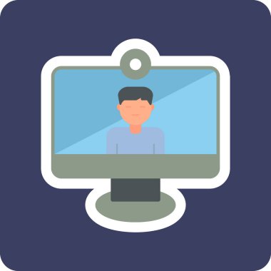 Video Arama simgesi, düz tasarım