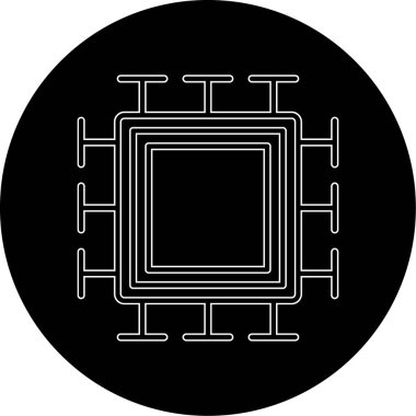  Mikroçip. Web simgesi basit illüstrasyon