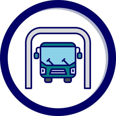 bus simgesi basit vektör illüstrasyonu 