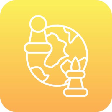 Jeopolitik ağ simgesi, vektör illüstrasyonu