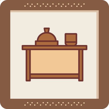 Mutfak ikonu. yemek illüstrasyonu 