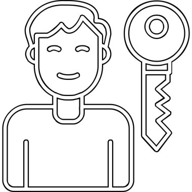 anahtar kişi ikon vektör illüstrasyonu  