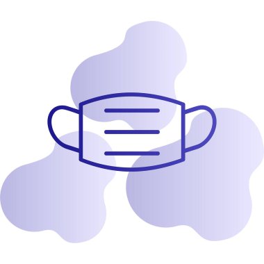 Tıbbi maske ikonu, düz stil. vektör illüstrasyonu 