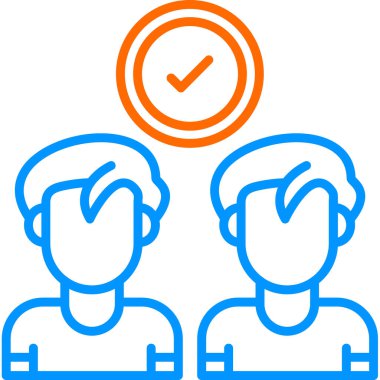 İş adamları simge vektör illüstrasyonuyla tanışıyor