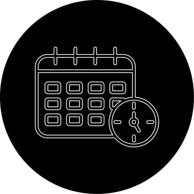 Zamanlama simgesi, vektör illüstrasyonu