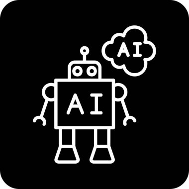 Yapay zeka. robot ikon vektör illüstrasyonu 