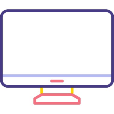 Bilgisayar monitörü. Web simgesi basit illüstrasyon 
