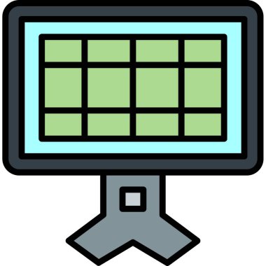 Monitör simgesinin vektör illüstrasyonu 