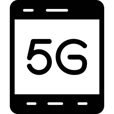 Tablet ikon vektör illüstrasyonunda 5g İnternet