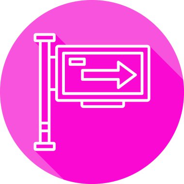 Tek Yol İşaret Ağı simgesi, vektör illüstrasyonu