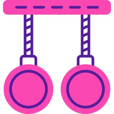 Modern Jimnastik Halkaları simgesinin vektör çizimi            