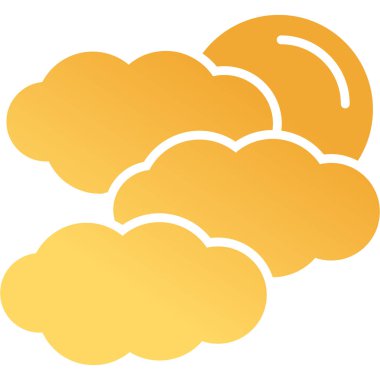 Hava bulutlu. Web simgesi basit illüstrasyon