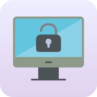 Güvenli olmayan bilgisayar vektör simgesi modern basit illüstrasyon