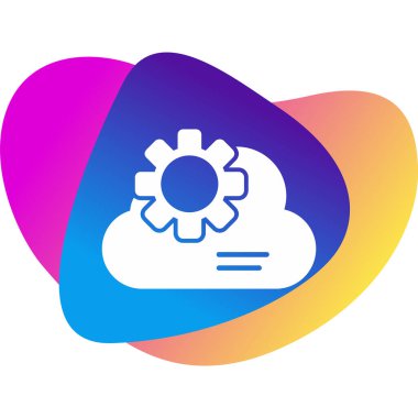 Bulut hesaplama. Web simgesi, vektör illüstrasyonu