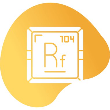 Rutherfordium web simgesi, vektör illüstrasyonu