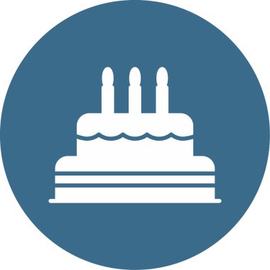 Doğum günü pastası. Web simgesi basit illüstrasyon