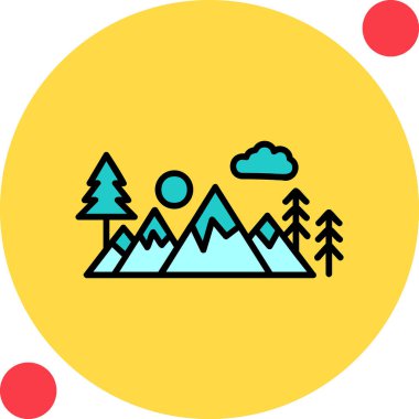 Bir dağ manzarasının vektör çizimi 