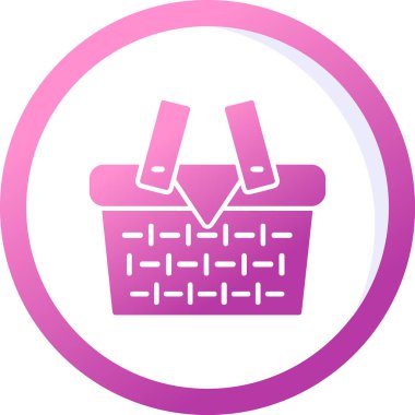 piknik sepeti simge vektör çizim