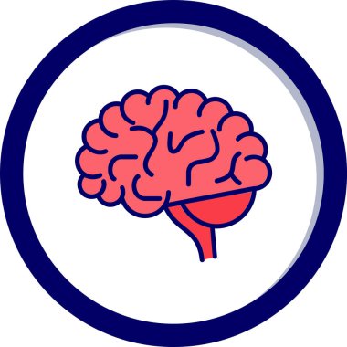 Beyin. Web simgesi basit illüstrasyon 