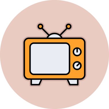 televizyon simgesi, basit vektör illüstrasyonu