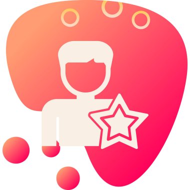 Yıldızlı adam, teşvikli ikon vektör illüstrasyonu