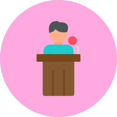 Siyaset ikonu. Web için basit bir konferans vektör simgesi çizimi