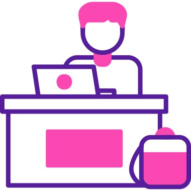 ofis çalışanı simgesi vektör illüstrasyon