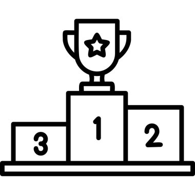 Ödül kupası ikonu. özet kupa vektör simgesi