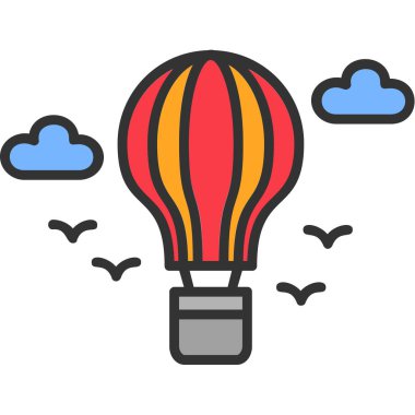 sıcak hava balonu simgesi, vektör illüstrasyonu 