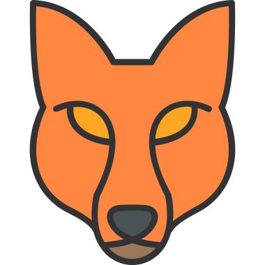 Fox baş simgesi vektör illüstrasyonu