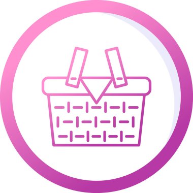 piknik sepeti simge vektör çizim