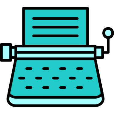 Daktilo. Web simgesi basit illüstrasyon 