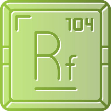 Rutherfordium web simgesi, vektör illüstrasyonu