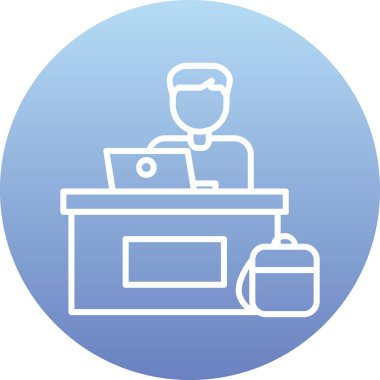 ofis çalışanı simgesi vektör illüstrasyon
