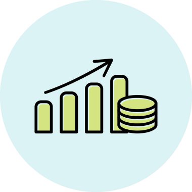 Büyüme grafiği Web simgesi basit illüstrasyon 