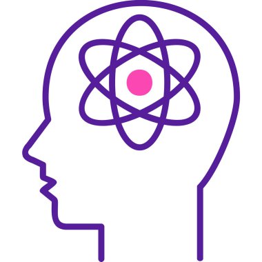 İnsan beyni simgesi, basit vektör çizimi 