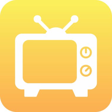 televizyon simgesi, basit vektör illüstrasyonu